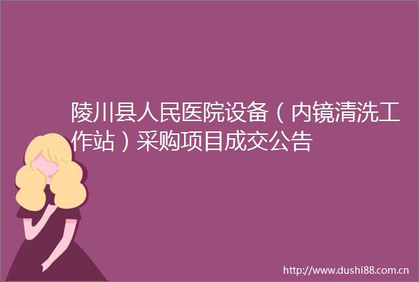陵川县医院设备（内镜清洗工作站）采购项目成交公告