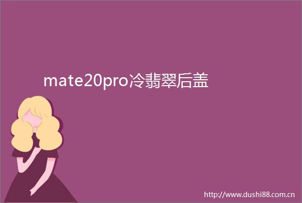 mate20pro冷翡翠后盖