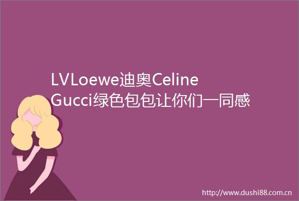 LVLoewe迪奥CelineGucci绿色包包让你们一同感受绿色疗愈身心的力量