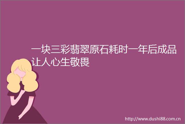 一块三彩翡翠原石耗时一年后成品让人心生敬畏