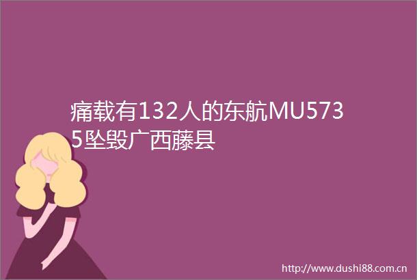 痛载有132人的东航MU5735坠毁广西藤县