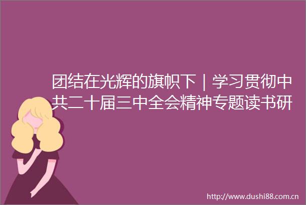 团结在光辉的旗帜下｜学习贯彻二十届三中全会精神专题读书研学活动委员发言摘编（一）