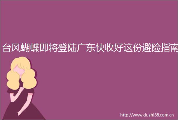 台风蝴蝶即将登陆广东快收好这份避险指南