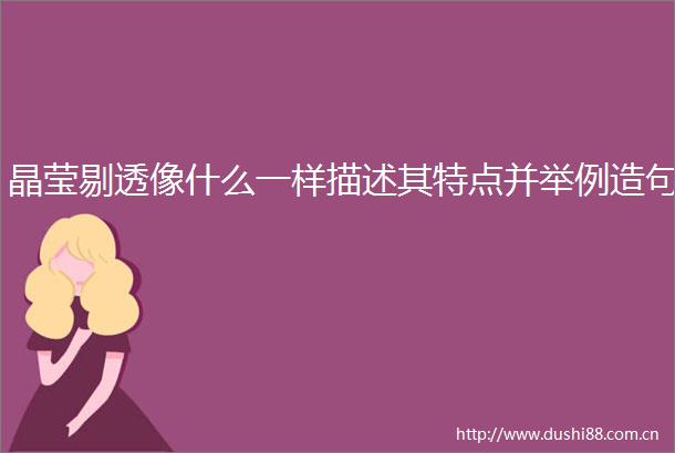 晶莹剔透像什么一样描述其特点并举例造句