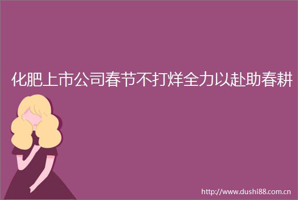 化肥上市公司春节不打烊全力以赴助春耕