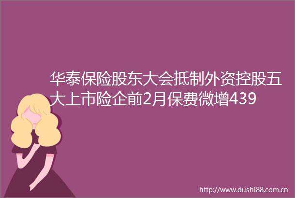 华泰保险股东大会抵制外资控股五大上市险企前2月保费微增439314