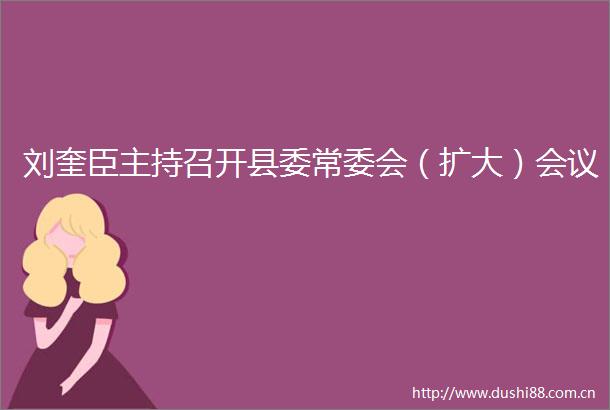 刘奎臣主持召开县委常委会（扩大）会议
