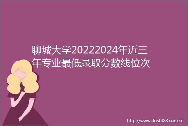 聊城大学20222024年近三年专业最低录取分数线位次