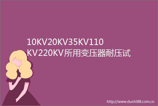 10KV20KV35KV110KV220KV所用变压器耐压试验装置