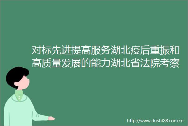 对标先进提高服务湖北疫后重振和高质量发展的能力湖北省考察组赴江苏上海浙江等地学习考察