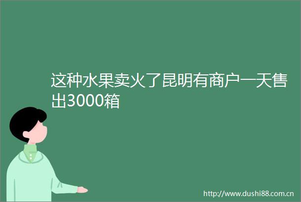 这种水果卖火了昆明有商户一天售出3000箱