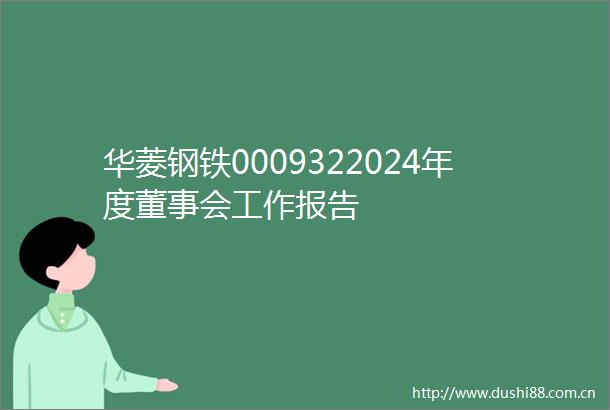 华菱钢铁0009322024年度董事会工作报告