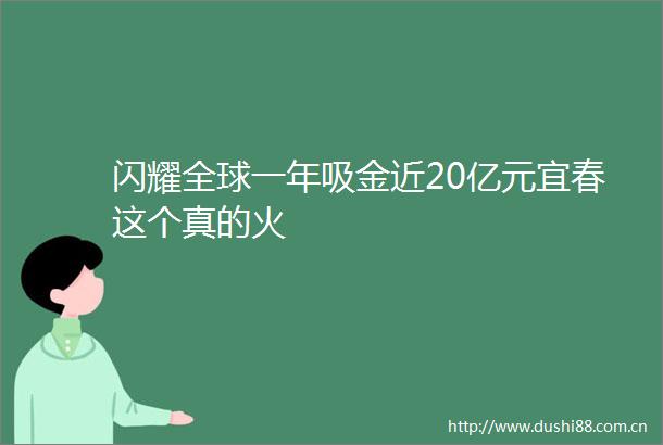 闪耀全球一年吸金近20亿元宜春这个真的火