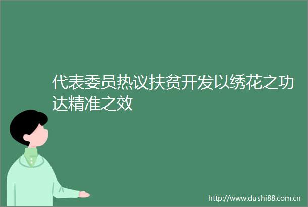 代表委员热议扶贫开发以绣花之功达精准之效