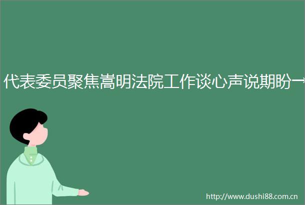 代表委员聚焦嵩明工作谈心声说期盼→