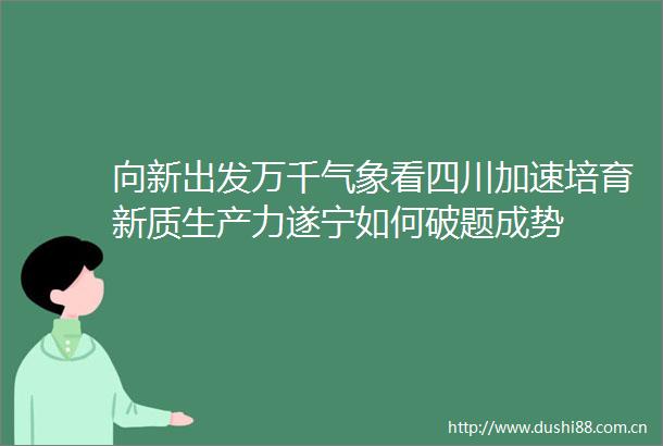 向新出发万千气象看四川加速培育新质生产力遂宁如何破题成势
