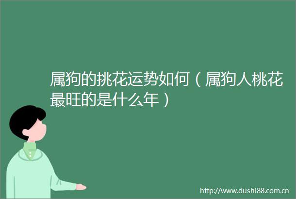 属狗的挑花运势如何（属狗人桃花最旺的是什么年）