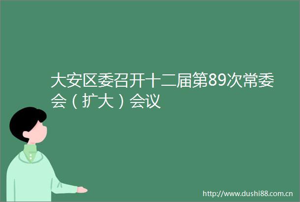 大安区委召开十二届第89次常委会（扩大）会议