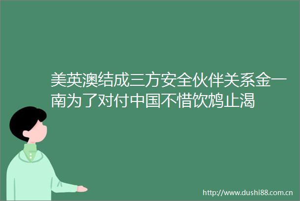 美英澳结成三方安全伙伴关系金一南为了对付不惜饮鸩止渴