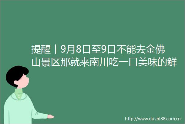 提醒︱9月8日至9日不能去金佛山景区那就来南川吃一口美味的鲜笋