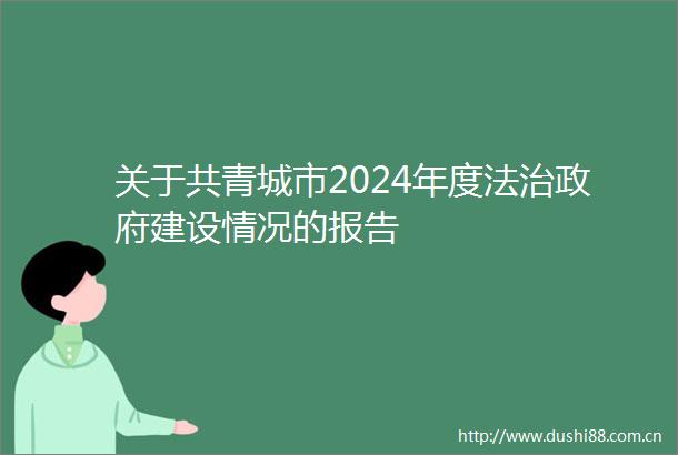 关于共青城市2024年度法治建设情况的报告