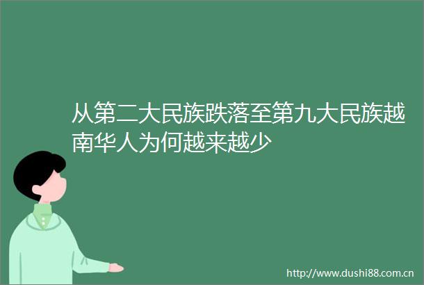 从第二大民族跌落至第九大民族越南华人为何越来越少