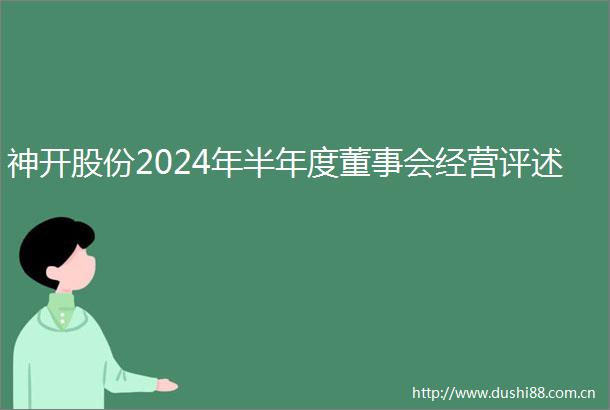 神开股份2024年半年度董事会经营评述