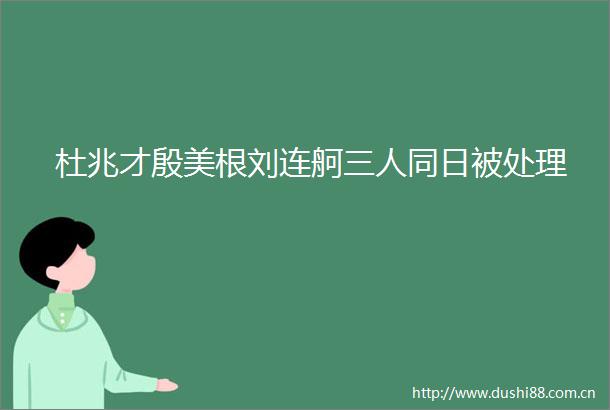 杜兆才殷美根刘连舸三人同日被处理
