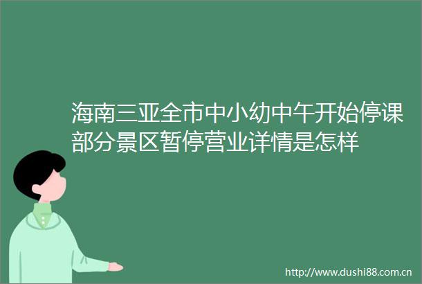 海南三亚全市中小幼中午开始停课部分景区暂停营业详情是怎样