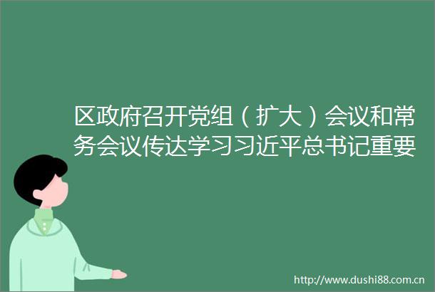区召开党组（扩大）会议和常务会议传达学习总书记重要指示精神部署端午假期安全防范工作