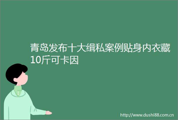 青岛发布十大缉私案例贴身内衣藏10斤可卡因