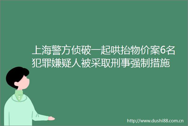 上海警方侦破一起哄抬物价案6名嫌疑人被采取刑事强制措施
