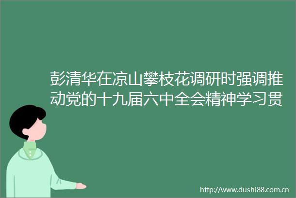 彭清华在凉山攀枝花调研时强调推动党的十九届六中全会精神学习贯彻走深走实