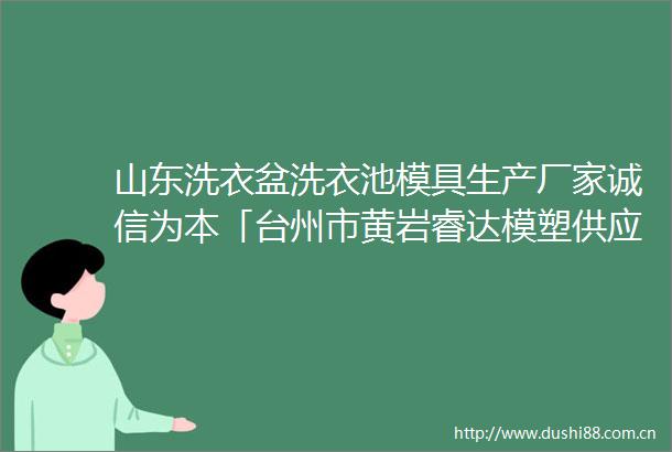 山东洗衣盆洗衣池模具生产厂家诚信为本「台州市黄岩睿达模塑供应」