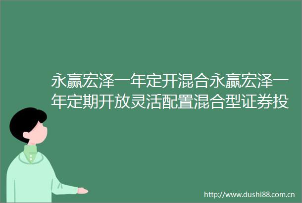 永赢宏泽一年定开混合永赢宏泽一年定期开放灵活配置混合型证券投资基金开放日常申购赎回转换业务的公告