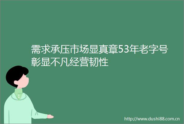 需求承压市场显真章53年老字号彰显不凡经营韧性