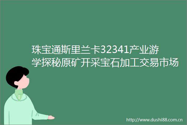 珠宝通斯里兰卡32341产业游学探秘原矿开采宝石加工交易市场