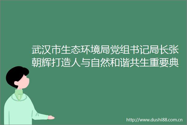 武汉市生态环境局党组书记局长张朝辉打造人与自然和谐共生重要典范着力建设美丽武汉
