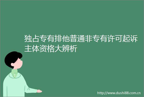 独占专有排他普通非专有许可起诉主体资格大辨析
