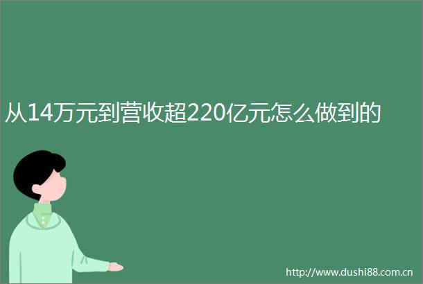 从14万元到营收超220亿元怎么做到的