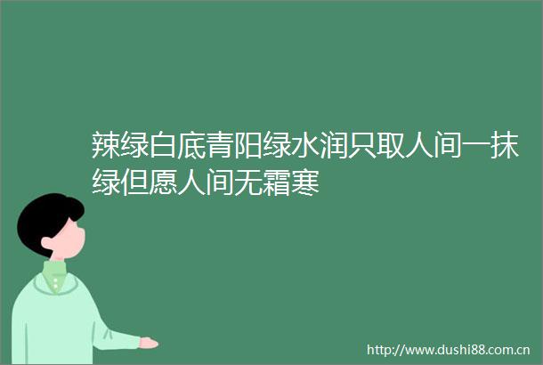 辣绿白底青阳绿水润只取人间一抹绿但愿人间无霜寒