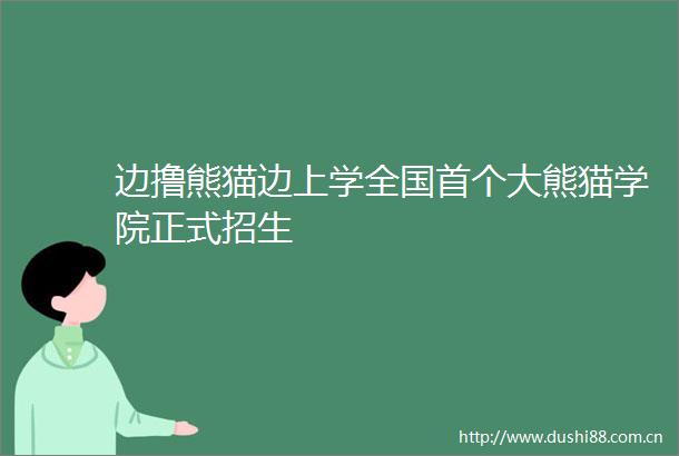 边撸熊猫边上学全国首个大熊猫学院正式招生