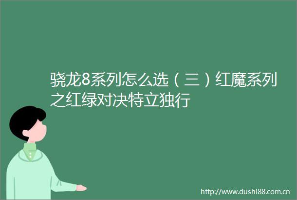 骁龙8系列怎么选（三）红魔系列之红绿对决特立独行