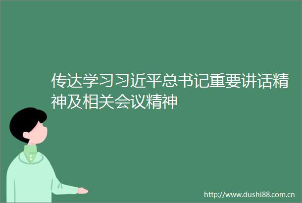 传达学习总书记重要讲话精神及相关会议精神