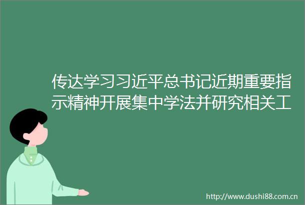 传达学习总书记近期重要指示精神开展集中学法并研究相关工作