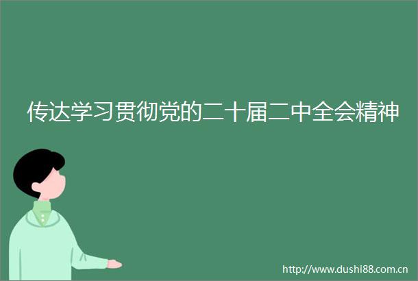 传达学习贯彻党的二十届二中全会精神