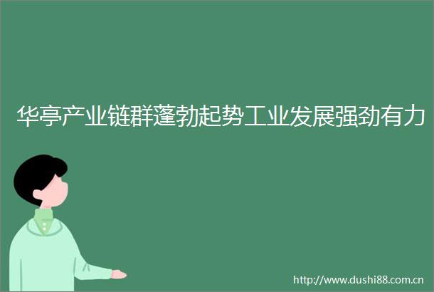 华亭产业链群蓬勃起势工业发展强劲有力