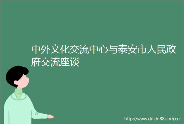 中外文化交流中心与泰安市交流座谈