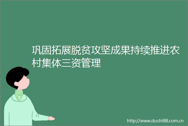 巩固拓展脱贫攻坚成果持续推进农村集体三资管理