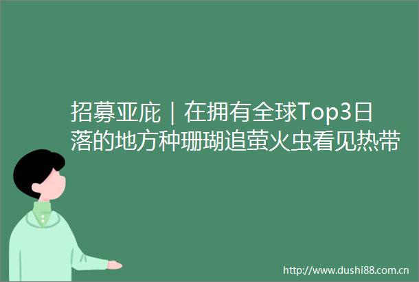 招募亚庇｜在拥有全球Top3日落的地方种珊瑚追萤火虫看见热带的另一面